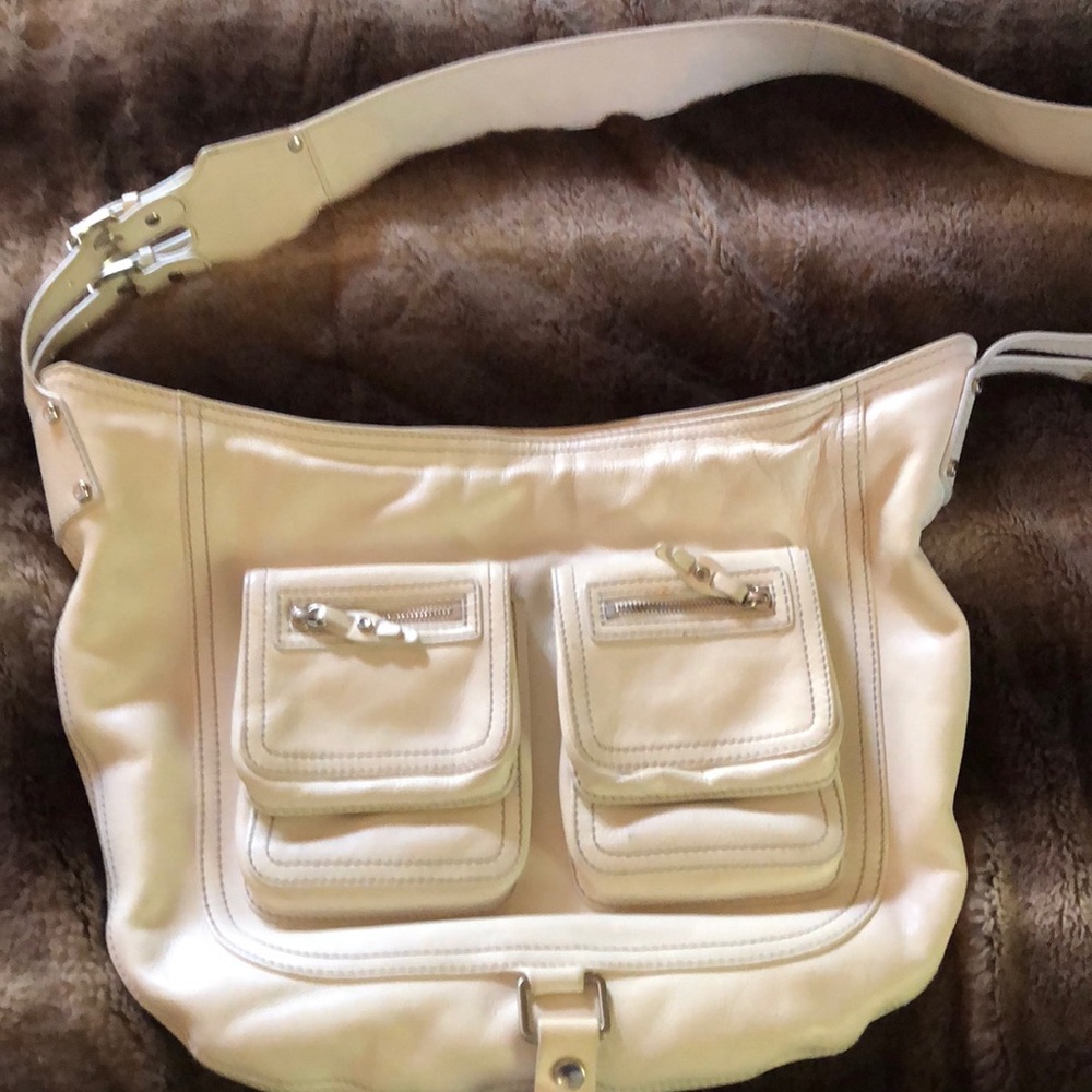 Theory White Leather Crossbody